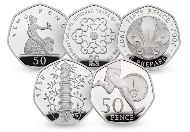 50th Anniversary of the 50p Silver Proof All coins - Kew Gardens - the rarest UK 50p - has just been reissued for 2019