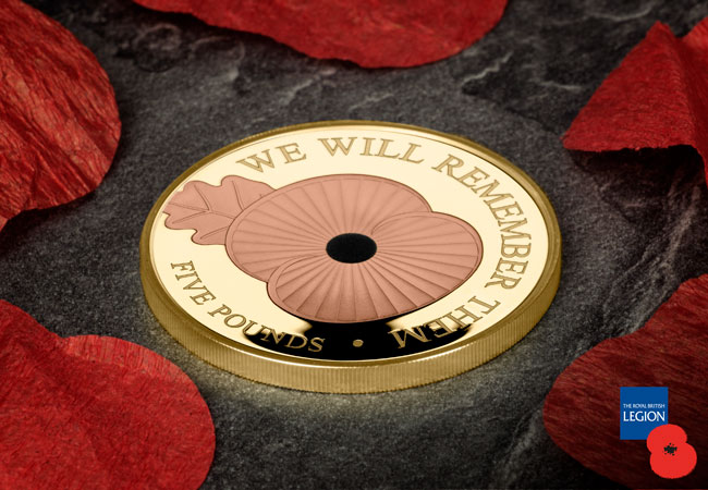 Official RBL Proof Gold Poppy 5 Coin - Breaking News: The Official 2020 Remembrance Poppy Coins are here!