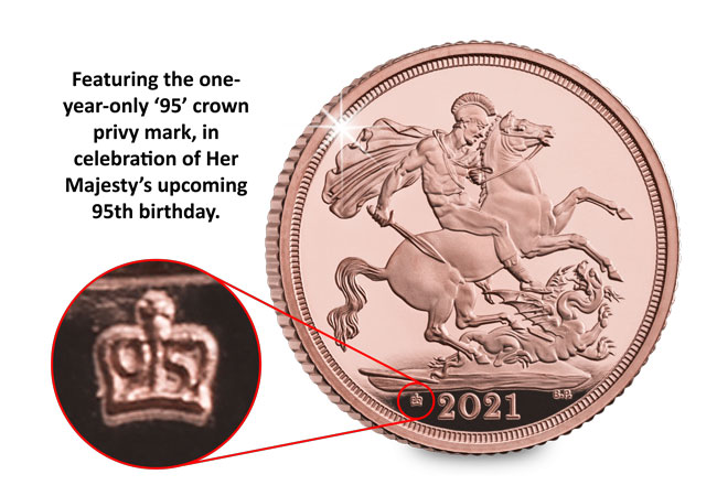 UK 2021 Sovereign with privy mark - Making a mark – The hidden symbols on coins