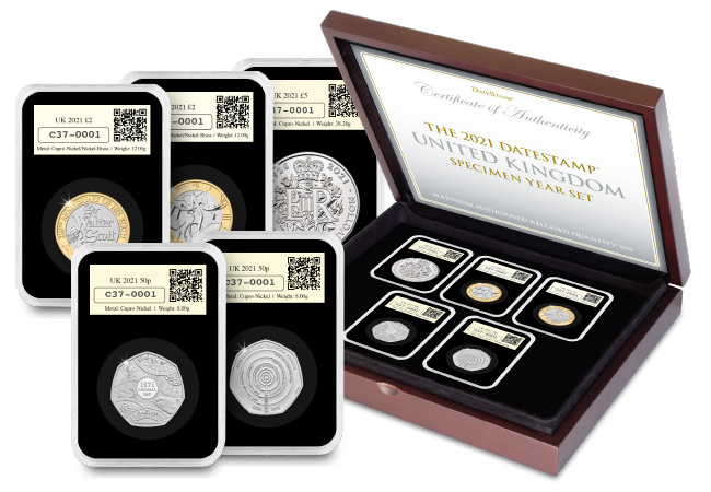UK 2021 DateStamp Specimen Set Product Images Box With Capsules - Unveiled today: The UK’s 2021 coin designs