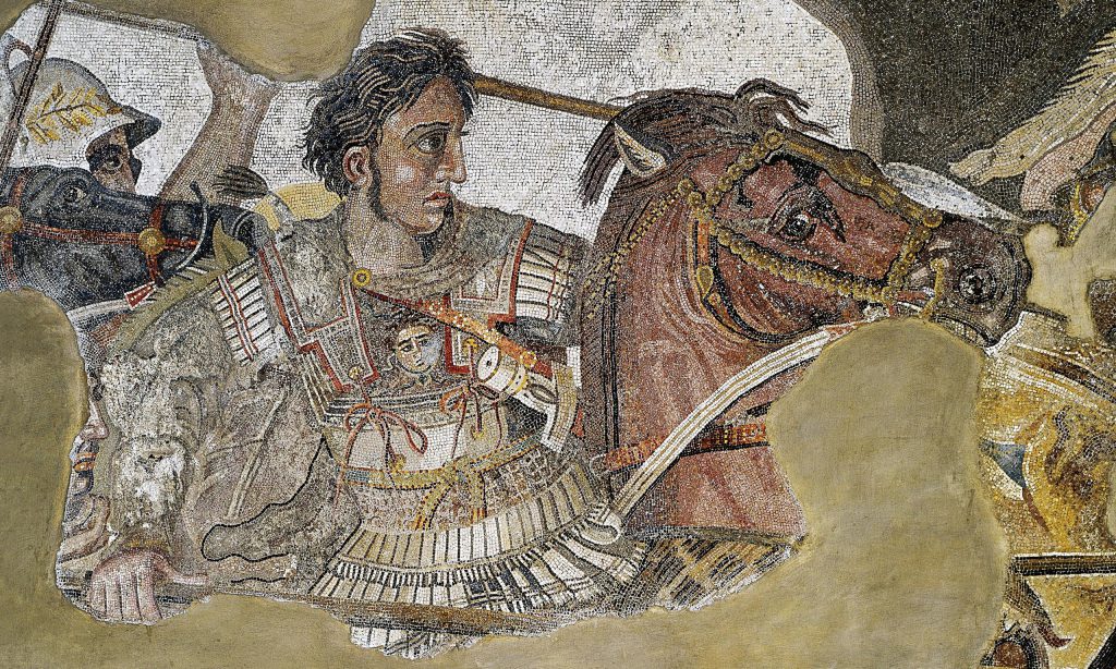 Alexander the Great mosaic 1024x614 - Murder, battles and building an empire – The coins of Alexander the Great