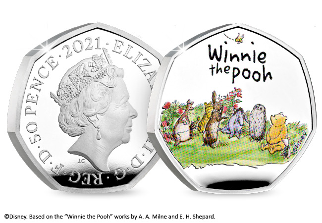 Winnie the pooh and friends silver 50p coin obverse reverse - The surprising link between Winnie the Pooh and the Queen