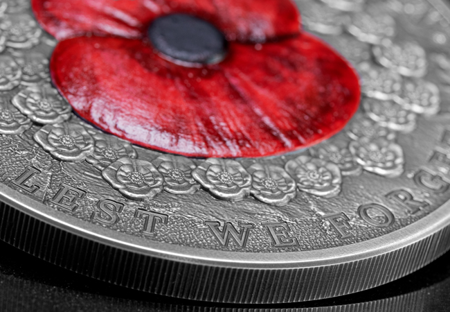RBL Poppy Coin Version01 closeup1 - Creating a UNIQUE numismatic Masterpiece