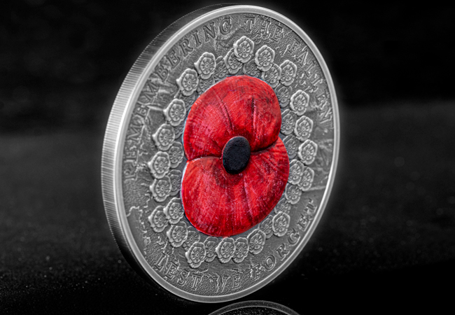 RBL Poppy Coin Version01 closeup3 - Creating a UNIQUE numismatic Masterpiece