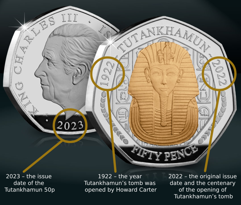 CPM 2023 Tutankhamun 50p Blog Image 1024x872 - The coin with three dates on, and how it almost didn’t happen…
