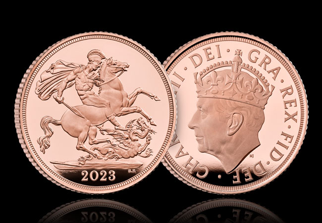 UK 2023 Gold Proof Sovereign Obverse Reverse - His Majesty's most important UK Sovereign has just been released: Rare obverse design change