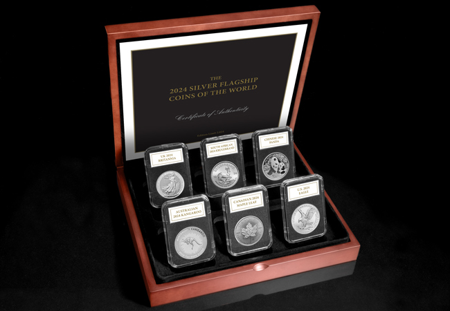 2024 Silver Flagship Coins of the World Box shot - Your guide to the Silver Flagship Coins of the World