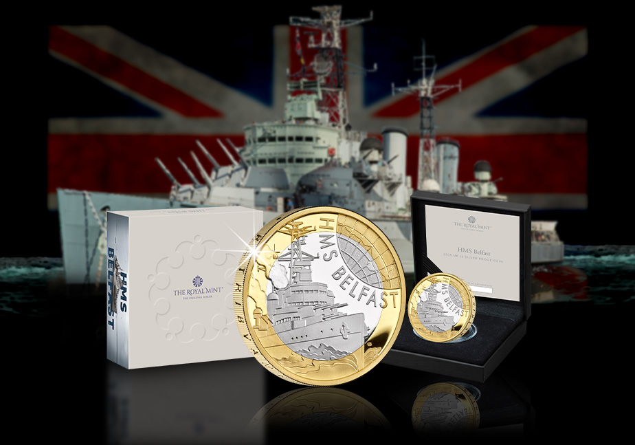 Blog image 3 SIlver with packagaing - HMS Belfast £2 Coin: One of the UK’s Prized Maritime Defenders Honoured on an Official £2 Coin!