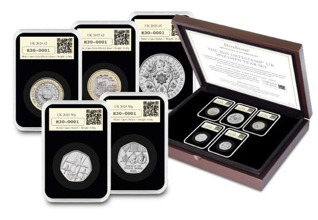 The UK 2025 DateStamp™ Specimen Year Set - Available Now: UK 2025 Annual Coin Sets